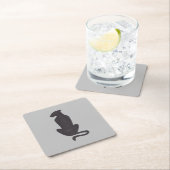 Zwart Cat Silhouet grijs papier onderzetters (Insitu)