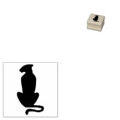 Zwart Cat Silhouet klein rubber stempel geen handv (Gestempeld)