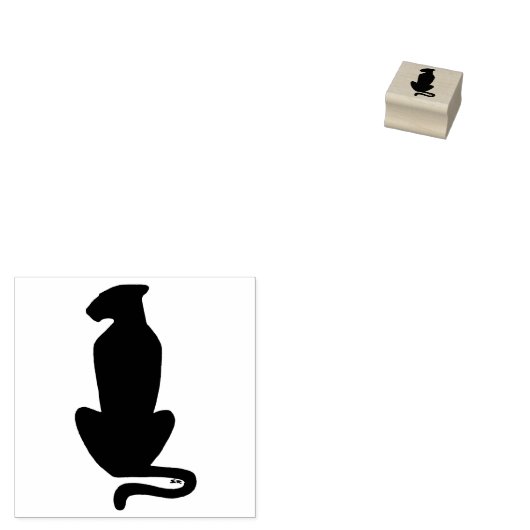 Zwart Cat Silhouet klein rubber stempel geen handv (Gestempeld)