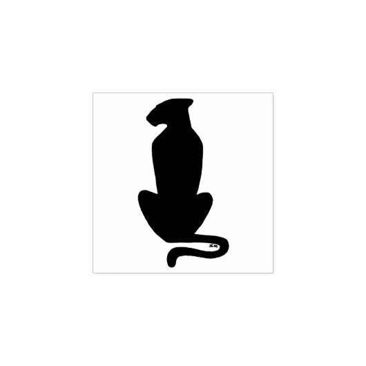 Zwart Cat Silhouet klein rubber stempel geen handv (Afrduk)