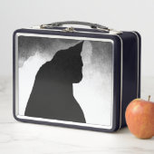 Zwart Cat Silhouet Metalen Lunchbox (In situ)