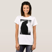Zwart Cat Silhouet T-shirt (Voorkant volledig)