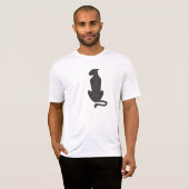 Zwart Cat Silhouette mannen wit Sport-Tek T-shirt (Voorkant volledig)