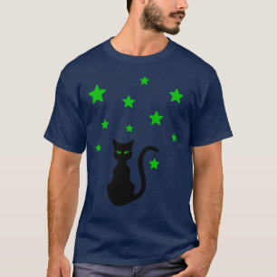 Zwart Cat Stars T-shirt