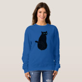 Zwart Cat Sweatshirt (Voorkant volledig)