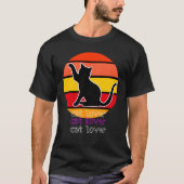 Zwart cat t-shirt mannen (Voorkant)