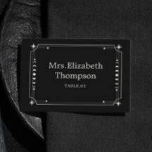 Zwart Celestial Bruiloft Plaats Naam Kaarten DIY