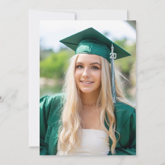 Zwart Celestial Typography Afstudeerder Party Kaart (Achterkant)