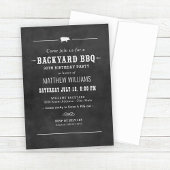 Zwart Chalkboard Achtertuin BBQ Verjaardagsfeest Kaart