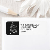 ZWART CHALKBOARD HAPPY HOLIDAY ADRES LABEL (Insitu)