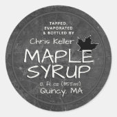 Zwart Chalkboard Maple Syrup Label (Voorkant)