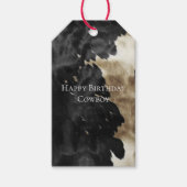 Zwart Champagne Goud Koeienhuid Cadeaulabel (Voorkant)