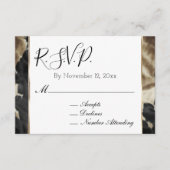 Zwart Champagne Goud Koeienhuid RSVP Informatiekaartje (Voorkant)