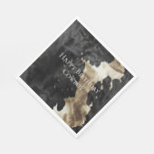 Zwart Champagne Goud Koeienhuid Servet (Hoek)