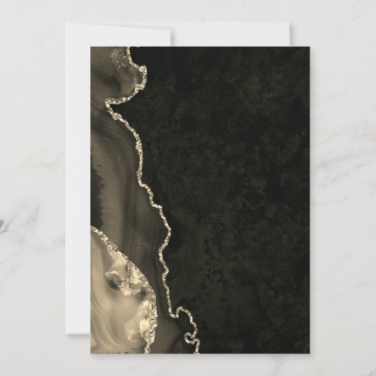 Zwart & Champagne Goud Modern 'Save the Date' Kaart (Achterkant)