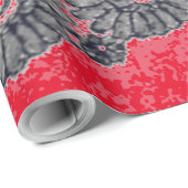 ZWART CHANTILLY-KANT EN ROOD inpakpapier (Rol Hoek)