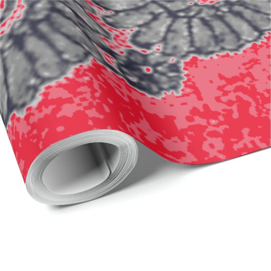 ZWART CHANTILLY-KANT EN ROOD inpakpapier (Rol Hoek)