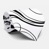 Zwart chassis 2 uniek zwart-wit Stropdas (Opgerold)