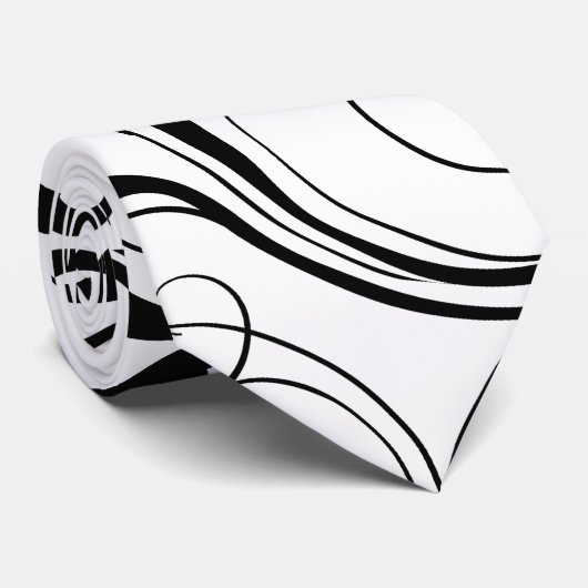 Zwart chassis 2 uniek zwart-wit Stropdas (Opgerold)