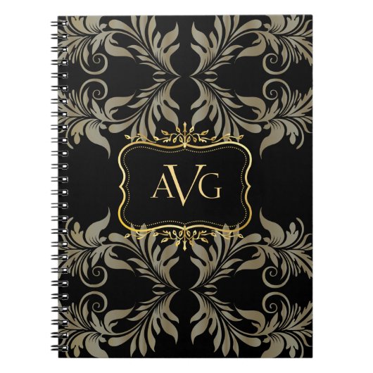 Zwart chassis met  gouden lijst notitieboek (Voorkant)