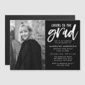 Zwart | Cheers op de scriptgradatiepartij van het  Magnetische Uitnodiging (Voorkant / Achterkant)