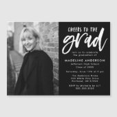 Zwart | Cheers op de scriptgradatiepartij van het  Magnetische Uitnodiging (Voorkant)