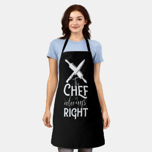 Zwart Chef Keuken schort voor vrouwen - Chef schor