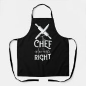 Zwart Chef Keuken schort voor vrouwen - Chef schor (Voorkant)