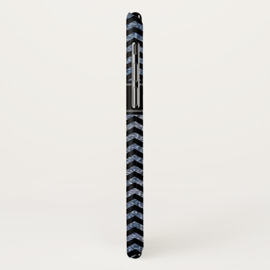 zwart chevron met monogrammen Case-Mate iPhone case (Achterkant/links)