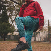 Zwart Chevron patroon met Gradient Blue Leggings