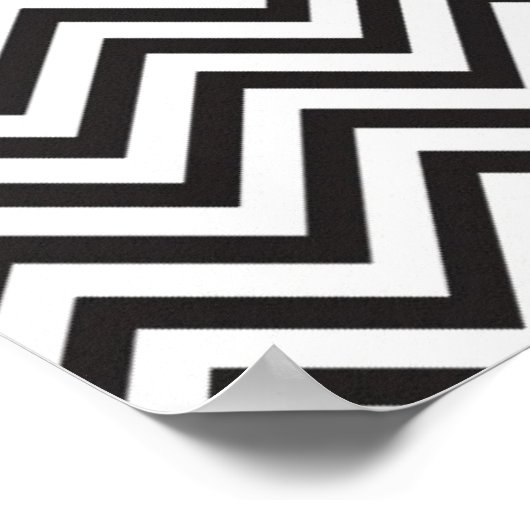 Zwart Chevron Patroon Poster (Hoek)