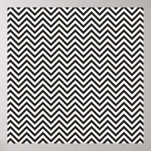 Zwart Chevron Patroon Poster