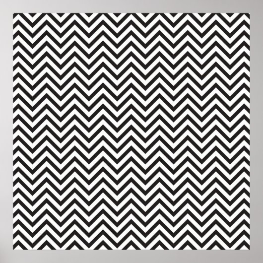 Zwart Chevron Patroon Poster (Voorkant)