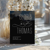 Zwart Chic Modern Minimalistisch Bruiloft Welkom Acryl Bord