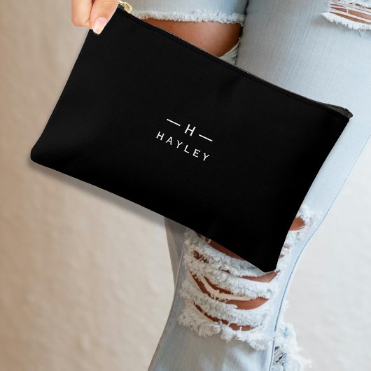 Zwart chic monogram etui