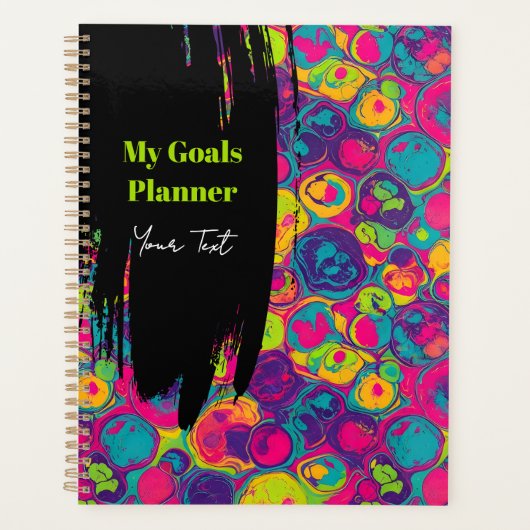 Zwart | Chic Multikleur Doelen Planner (Voorkant)