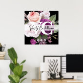 Zwart & Chic Vintage Bloemrijke Overmaatse Zakelij Poster (Thuiskantoor)