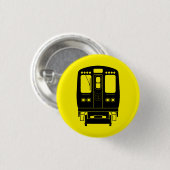 Zwart Chicago "L" profiel op gele achtergrond Ronde Button 3,2 Cm (Voorkant /achterkant)