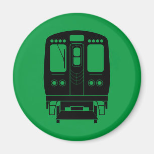 Zwart Chicago "L" profiel op groene achtergrond Magneet
