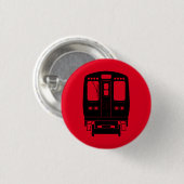 Zwart Chicago "L" profiel op rode achtergrond Ronde Button 3,2 Cm (Voorkant /achterkant)