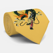 Zwart Chinees Dragon Stropdas (Opgerold)
