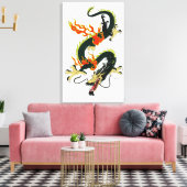 Zwart Chinees Drakencanvas Canvas Afdruk (Insitu (Woonkamer))