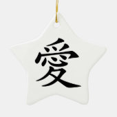 Zwart-Chinees liefdessymbool Keramisch Ornament (Voorkant)