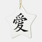 Zwart-Chinees liefdessymbool Keramisch Ornament (Links)