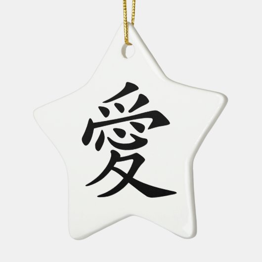 Zwart-Chinees liefdessymbool Keramisch Ornament (Links)