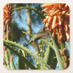 Zwart-Chinese Hummingbird in vlucht Kartonnen Onderzetters