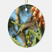 Zwart-Chinese Hummingbird in vlucht Keramisch Ornament (Links)