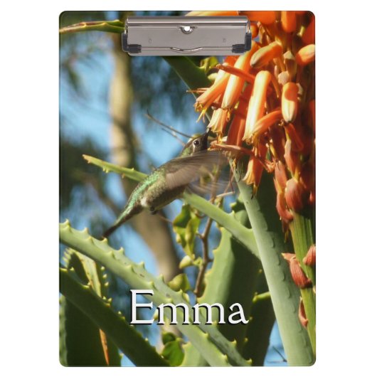 Zwart-Chinese Hummingbird in vlucht Klembord (Voorkant)