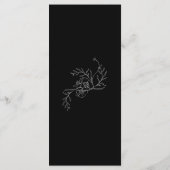 Zwart Chinoiserie Bloemenbruiloft Menu (Achterkant)