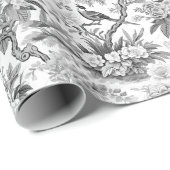 Zwart chinoiserie porselein bruiloft inpakpapier (Rol Hoek)